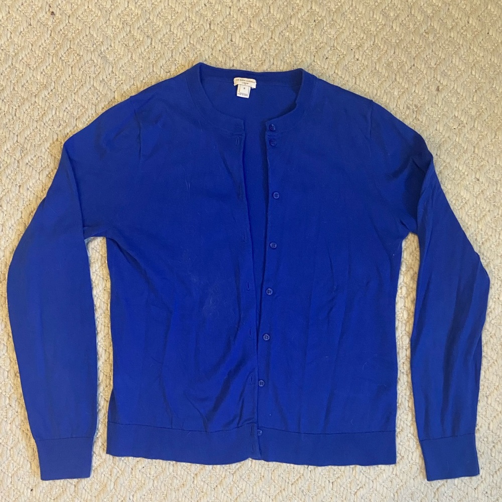 Royal blue 100% cotton J.crew Factory cardigan